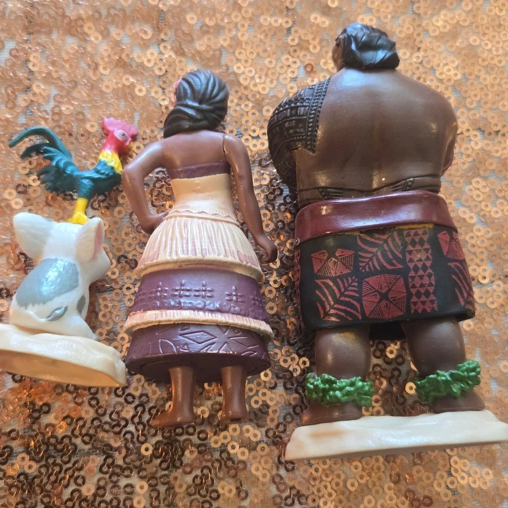 Disney Moana Figures‎ Maui Pua Hei Hei Cake Toppers Kids Toy Set